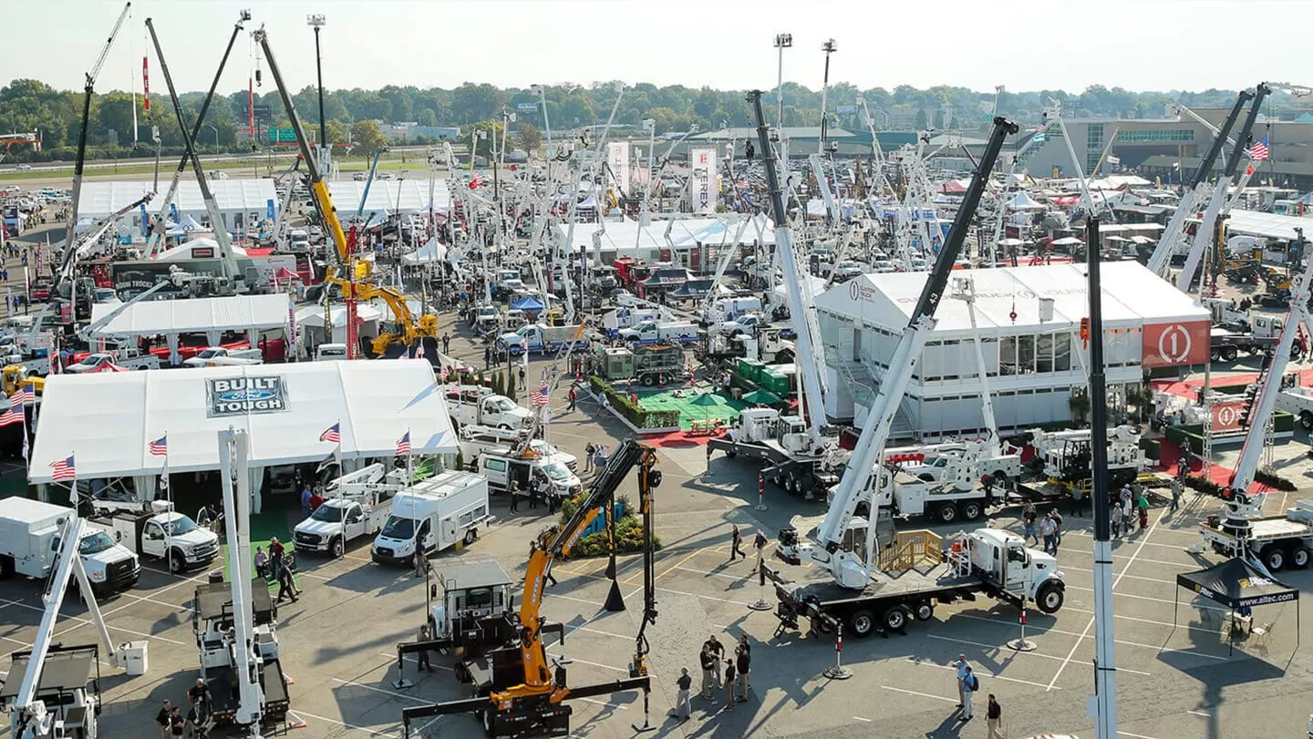 Centuri Event 2023 The Utility Expo with lots of trucks and heavy equipment