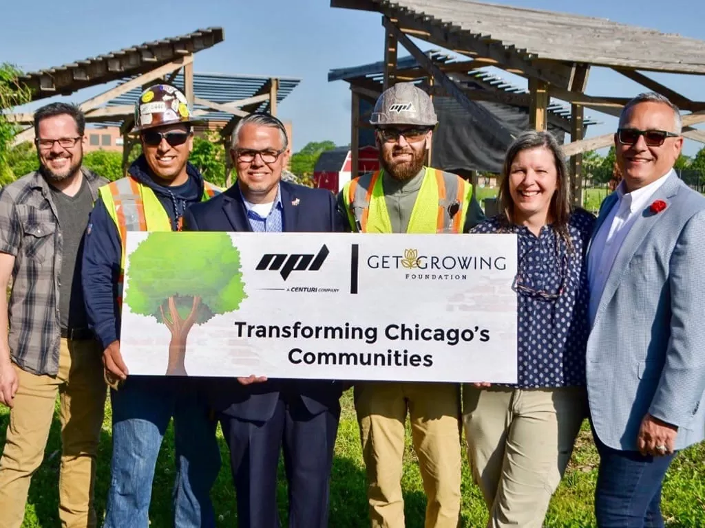 six company representatives pictured at the Npl Get Growing Chicago