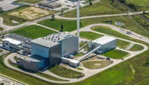 ariel view of construction plant