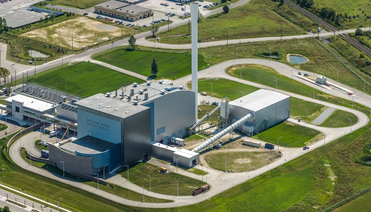 ariel view of construction plant