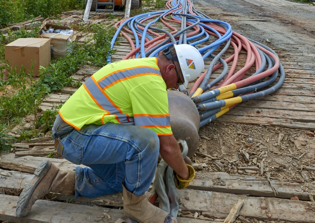 Construction worker on the job
